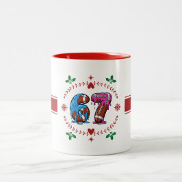 Caneca De Café Em Dois Tons Futebol Engraçado 67 Arte de Gotejamento Natal Fer