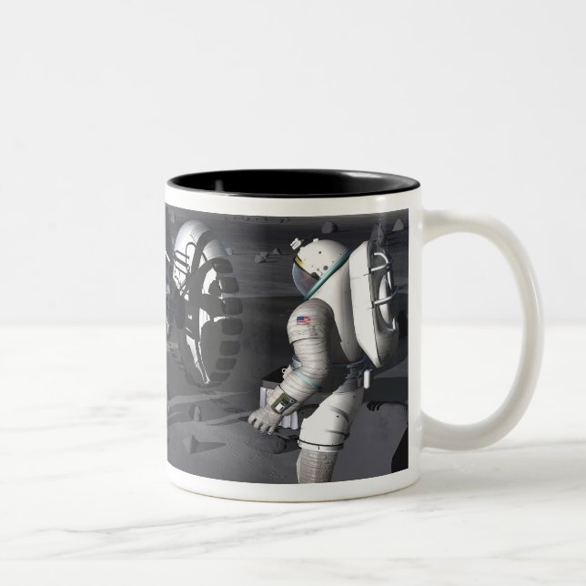 Caneca De Café Em Dois Tons Futuras missões de exploração do espaço (Direita)