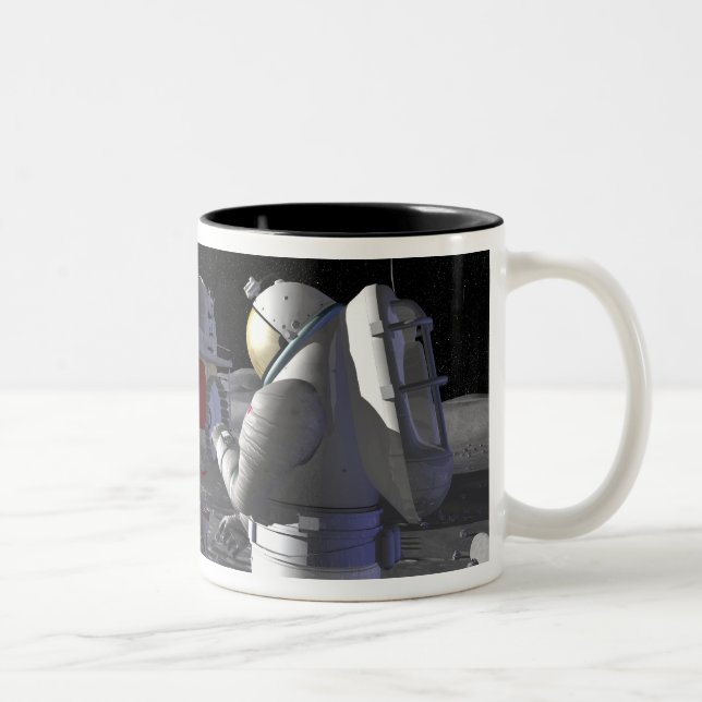 Caneca De Café Em Dois Tons Futuras missões de exploração espacial 11 (Direita)