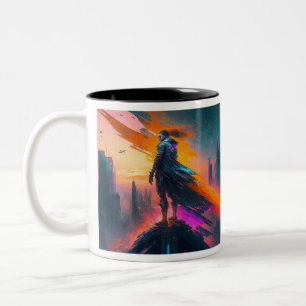 Caneca De Café Em Dois Tons Futurista