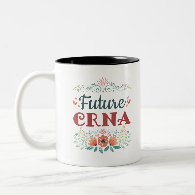 Caneca De Café Em Dois Tons Futuro CRNA Enfermeira Anestesiologista Anestesist (Esquerda)