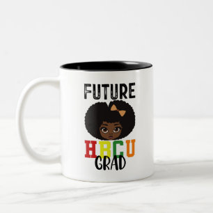 Caneca De Café Em Dois Tons Futuro Graduada de HBCU Graduação Faculdade Negra