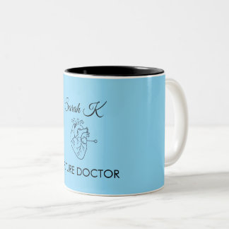 Caneca De Café Em Dois Tons Futuro Médico Nome Personalizado Estudante de Medi