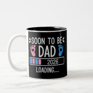 Caneca De Café Em Dois Tons Futuro Pai 2026 Anúncio de Gravidez em Carregament