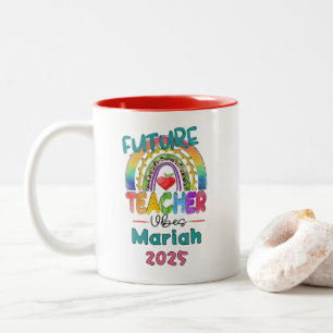 Caneca De Café Em Dois Tons Futuro Professor Personalizado