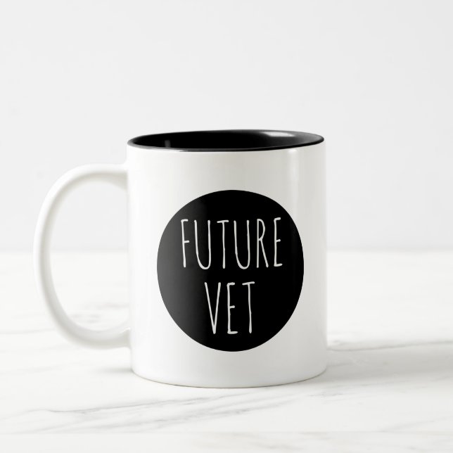 Caneca De Café Em Dois Tons Futuro Vet // Profissão profissional (Esquerda)