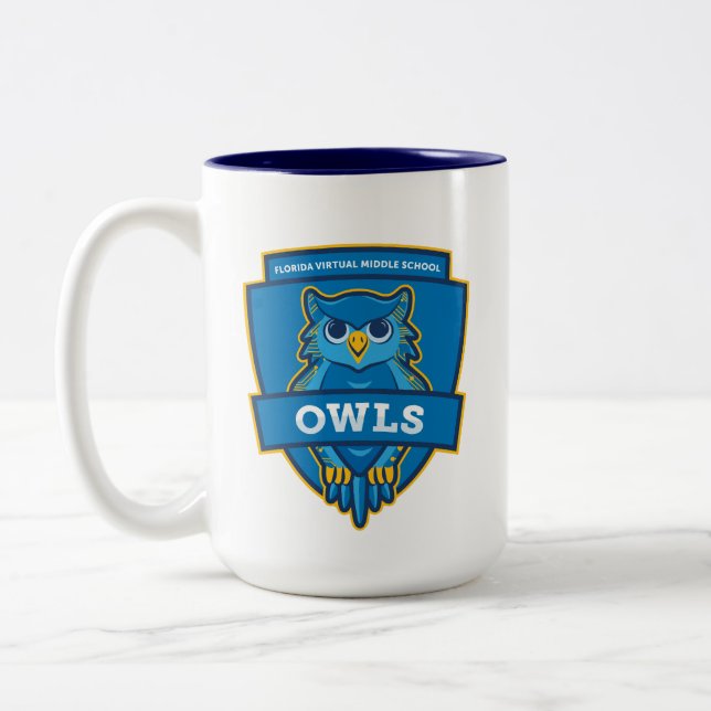 Caneca De Café Em Dois Tons FVMS School Mug (Marinho) (Esquerda)