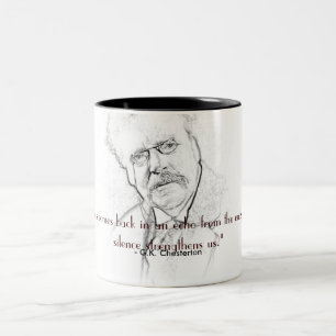 Caneca De Café Em Dois Tons G.K. Chesterton no silêncio