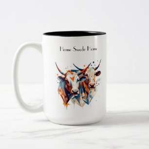 Caneca De Café Em Dois Tons Gado de Casa de Campo Escandinava, personalizado