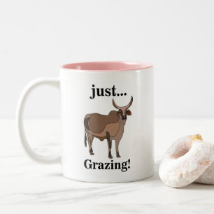 Caneca De Café Em Dois Tons Gado Zebu Vaca Animal