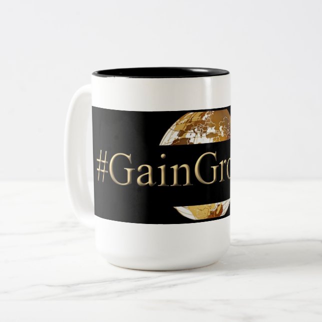CANECA DE CAFÉ EM DOIS TONS #GAINGROUNDS (TM) (Frente Esquerda)