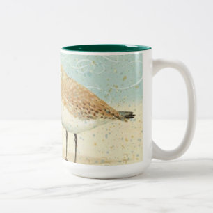 Caneca De Café Em Dois Tons Gaiteiro francês da areia do vintage