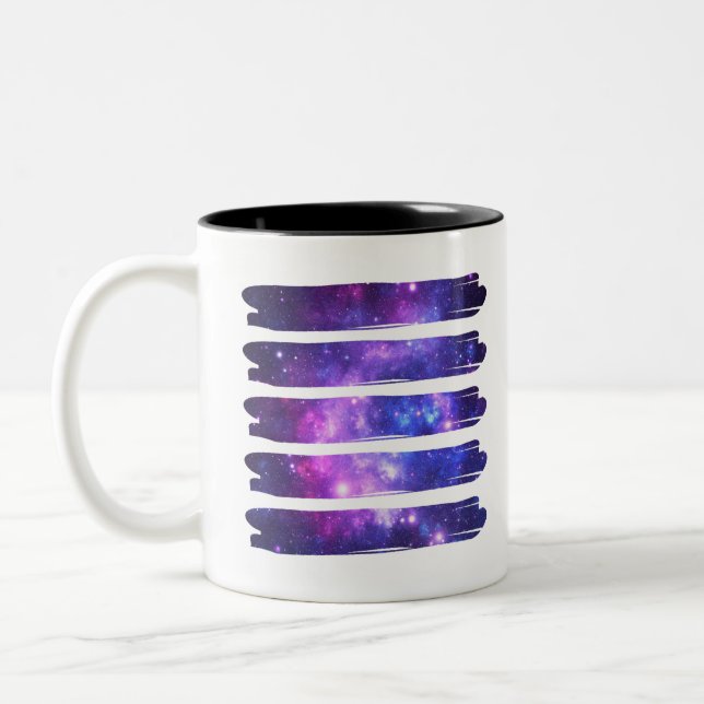 Caneca De Café Em Dois Tons Galáxia do Espaço Artístico (Esquerda)