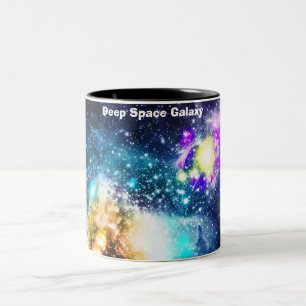 Caneca De Café Em Dois Tons Galáxia do Espaço Profundo