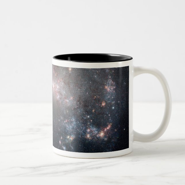Caneca De Café Em Dois Tons Galáxia irregular magelânica NGC 4449 (Direita)