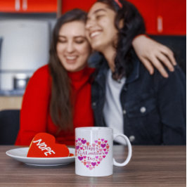 Caneca De Café Em Dois Tons GALentines Dia Corações Rosa Mug