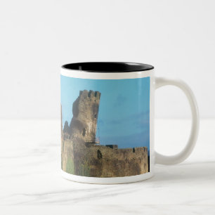 Caneca De Café Em Dois Tons Gales - castelo de Caerphilly, com vista para o