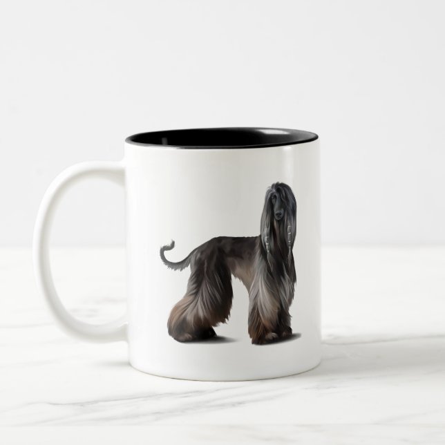 Caneca De Café Em Dois Tons Galgo afegão (Esquerda)