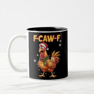 Caneca De Café Em Dois Tons Galinha Cria F Galinha Natal Grita Galo Engraçado 