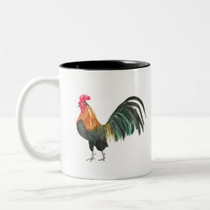 Caneca De Café Em Dois Tons Galinha-galinha fazenda-impermeável