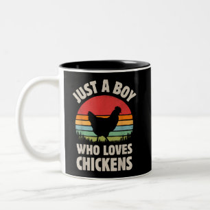 Caneca De Café Em Dois Tons Galinha Só Um Menino Que Ama Muito O Animal Da Faz