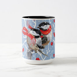 Caneca De Café Em Dois Tons Galinhas Cudling Doces de Natal