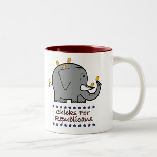 Caneca De Café Em Dois Tons galinhas para republicanos