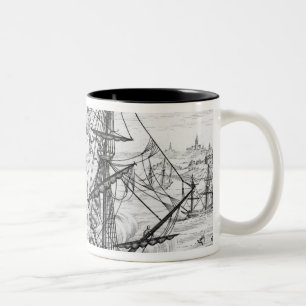 Caneca De Café Em Dois Tons Galleon da rainha Elizabeth