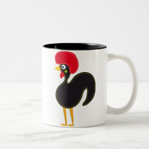Caneca De Café Em Dois Tons Galo famoso de Barcelos 01