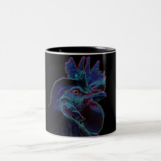 Caneca De Café Em Dois Tons galo preto (Centro)