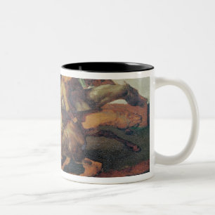 Caneca De Café Em Dois Tons Galope de quatro jóqueis