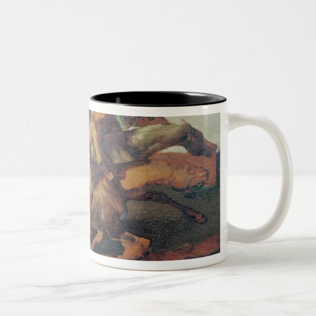 Caneca De Café Em Dois Tons Galope de quatro jóqueis (Direita)