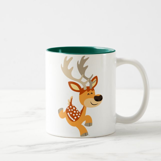 Caneca De Café Em Dois Tons Gamboling Fallow Deer Mug (Direita)
