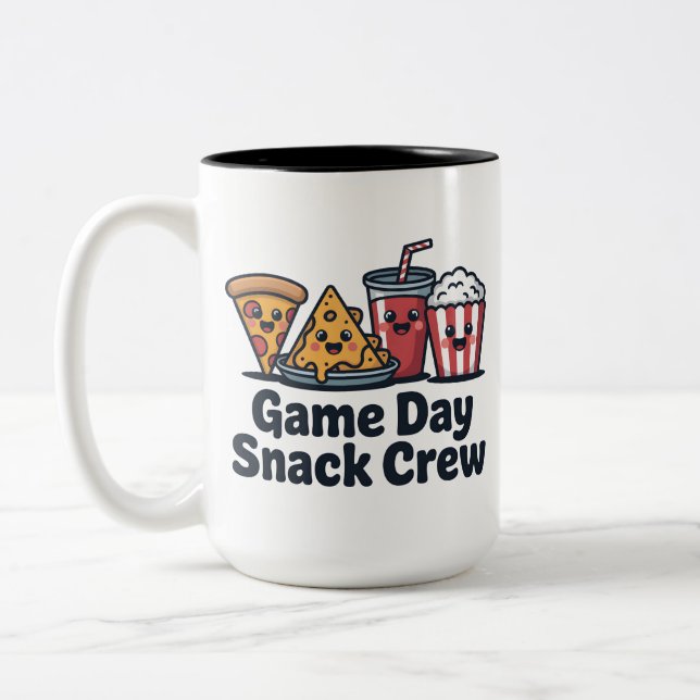 Caneca De Café Em Dois Tons Game Day Snack Crew (Esquerda)