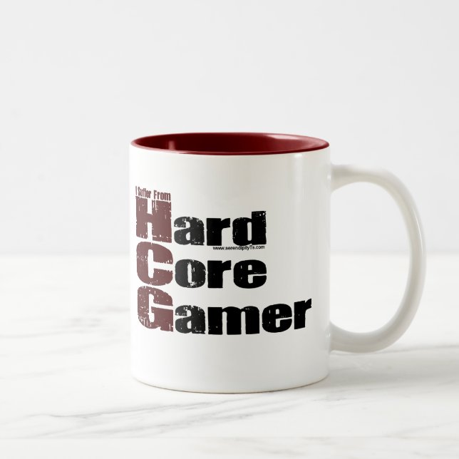 Caneca De Café Em Dois Tons Gamer do núcleo duro (Direita)