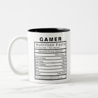 Gamer Nutrition Facts Statistics Engraçado