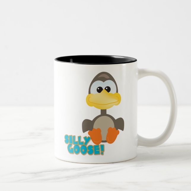Caneca De Café Em Dois Tons Ganso de bobo de Goofkins (Direita)