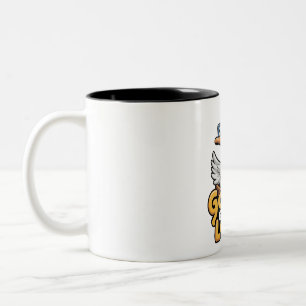 Caneca De Café Em Dois Tons Ganso me fez perder o chá - Ganso engraçado com óc