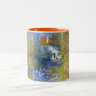 Caneca De Café Em Dois Tons Gansos em The Creek, Claude Monet