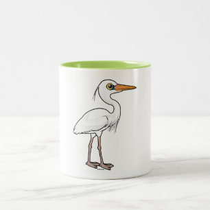 Caneca De Café Em Dois Tons Garça-real de grande branco