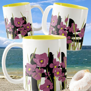 Caneca De Café Em Dois Tons Garden Delight: Mug Cerâmico artesanal com Flora