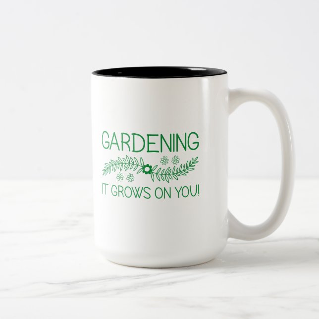 Caneca De Café Em Dois Tons Gardening Ele Cresce Em Você (Direita)