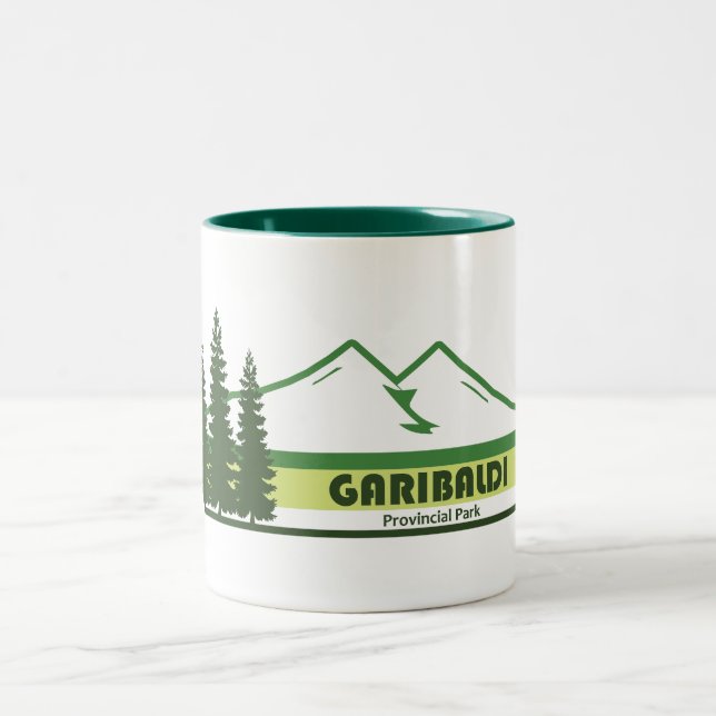 Caneca De Café Em Dois Tons Garibaldi Provincial Park Green Stripes (Centro)