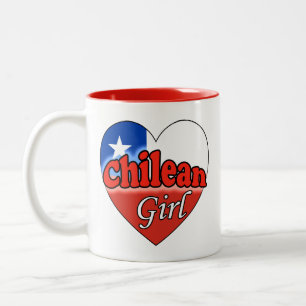 Caneca De Café Em Dois Tons Garota Chilena