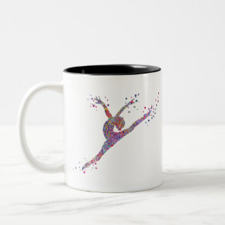 Caneca De Café Em Dois Tons Garota de ginástica