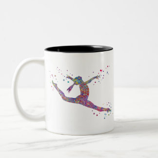 Caneca De Café Em Dois Tons Garota de ginástica