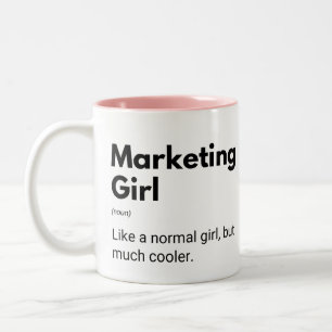 Caneca De Café Em Dois Tons Garota de marketing como uma garota normal, mas mu