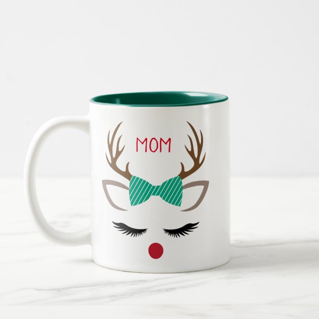 CANECA DE CAFÉ EM DOIS TONS GAROTA DE NATAL REINDEER PERIGO (Esquerda)