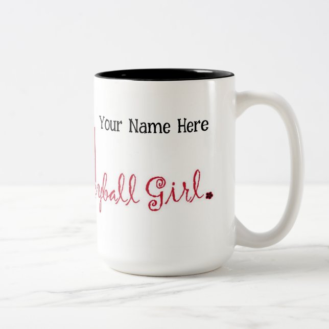 Caneca De Café Em Dois Tons Garota de Voleibol Personalizada (Direita)