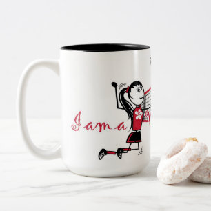 Caneca De Café Em Dois Tons Garota de Voleibol Personalizada